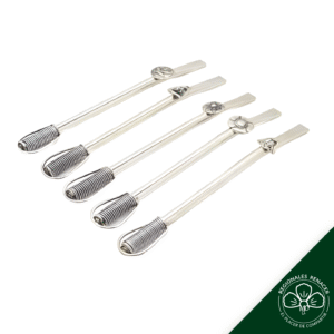 Bombilla de Alpaca con Aplique y Filtro de Resorte - Disponible en 16 cm y 20 cm - 20 cm