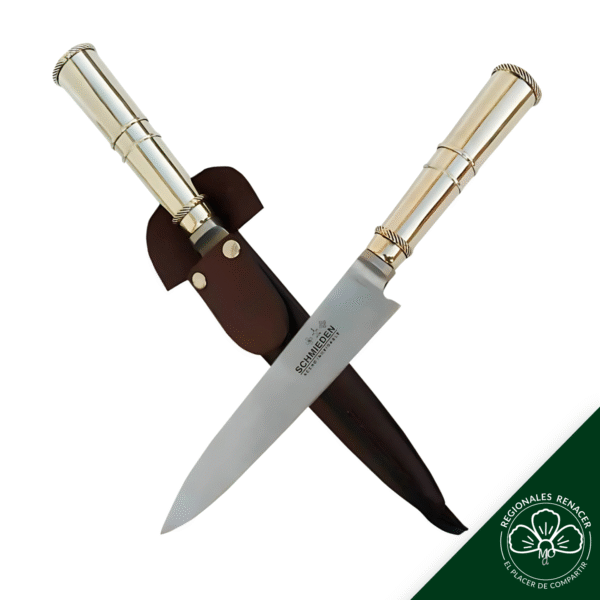 Cuchillo de Lujo con Cabo de Alpaca Maciza y Hoja Alemana Schmieden 14 cm y 16cm
