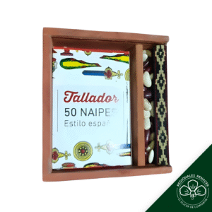 Juego de Truco Criollo en Caja de Madera con Porotos y Naipes