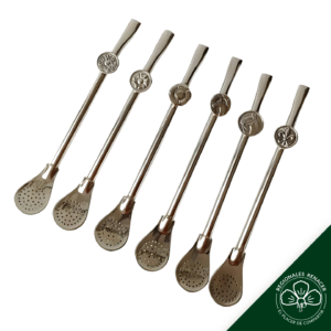 Bombilla de Alpaca coco fijo con Aplique y Filtro paleta - Disponible en 16 cm y 18 cm - De 18cm