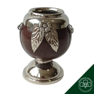 Mate bombo con un aplique y dos hojas, base tipo copa (Premium)
