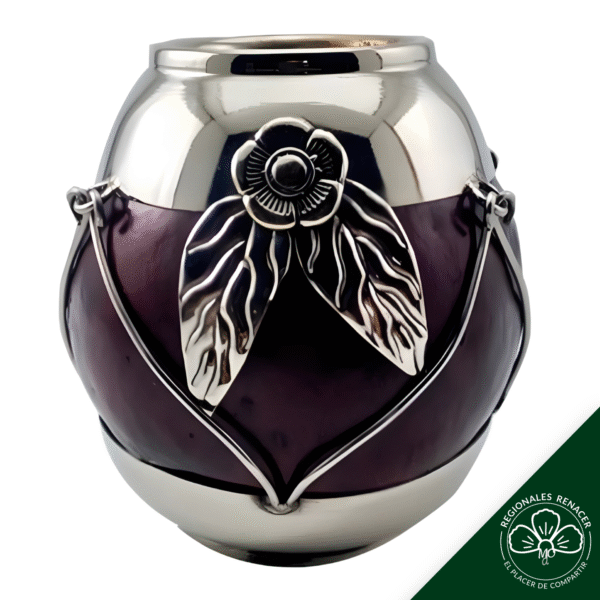 Mate bombo con un aplique y dos hojas (Premium)