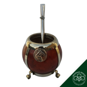 Mate de alpaca mini con base y bombilla