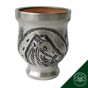 Mate de algarrobo forrado en aluminio - Caballo