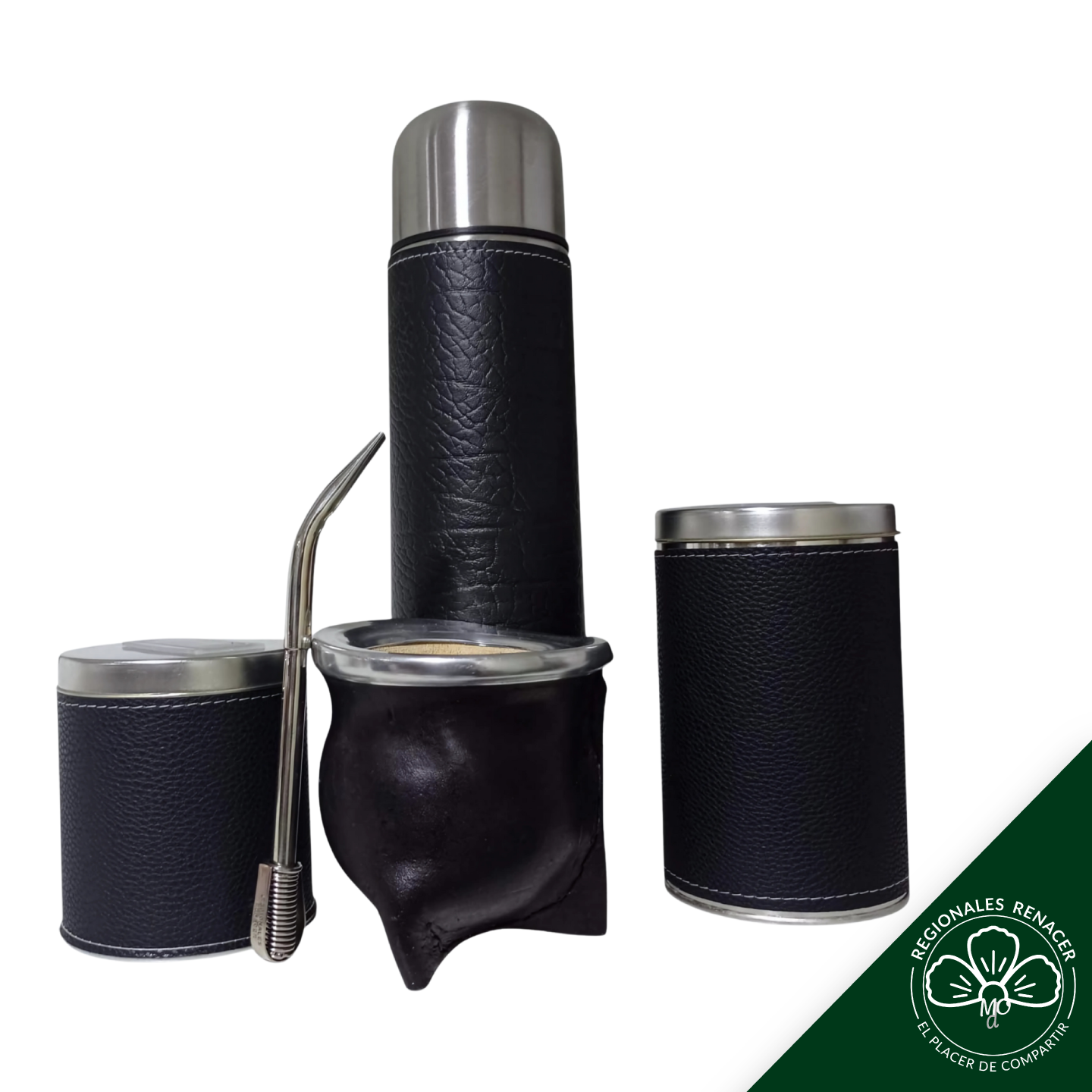Set de Mate Camionero 5 Piezas - "Negro"
