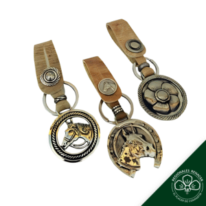 Llavero - Cuero disco de alpaca