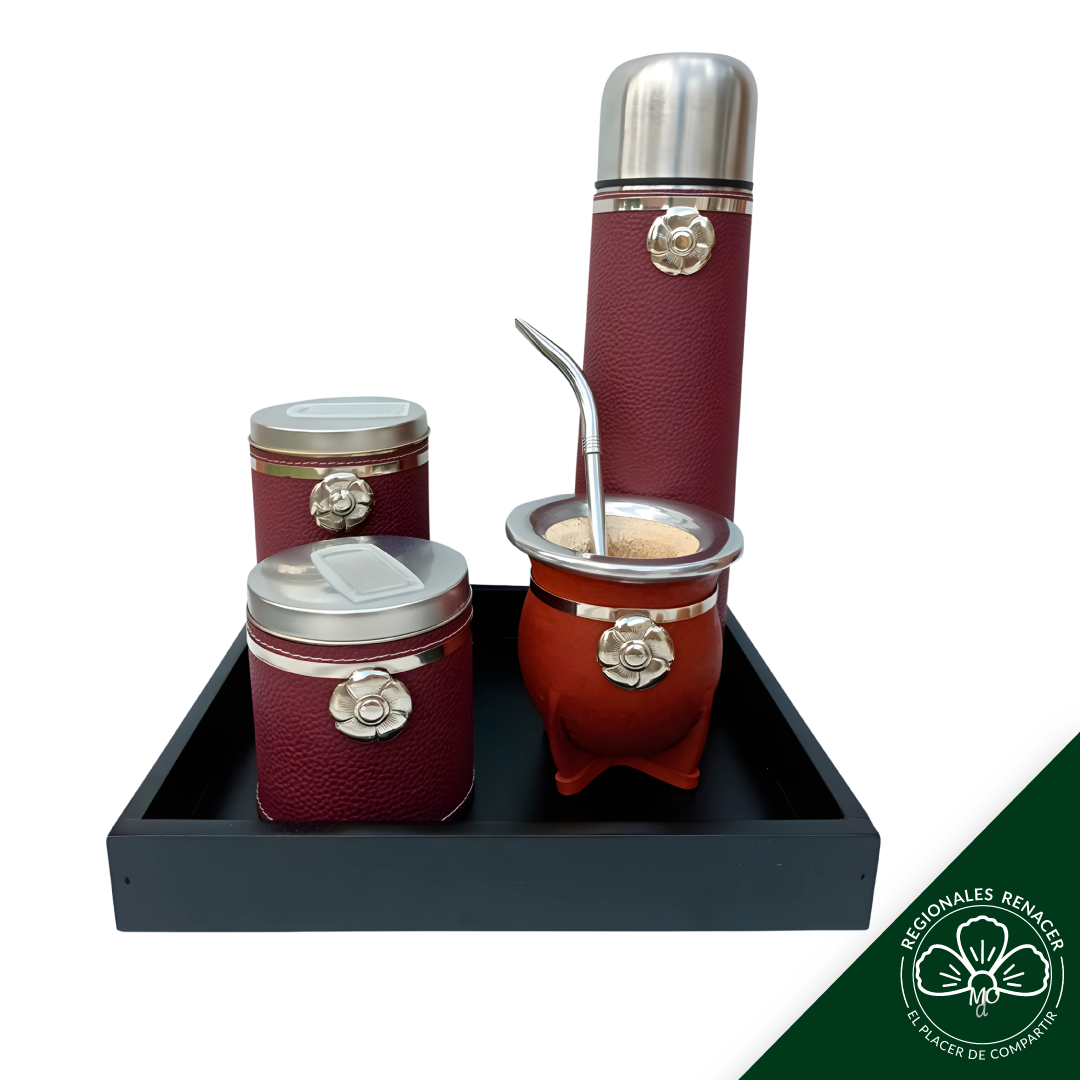 Set de Mate Camionero 6 Piezas Dijes con Bandeja - "Bordo"