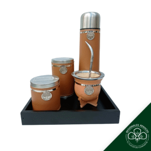 Set de Mate Camionero 6 Piezas Dijes con Bandeja - "Marrón"