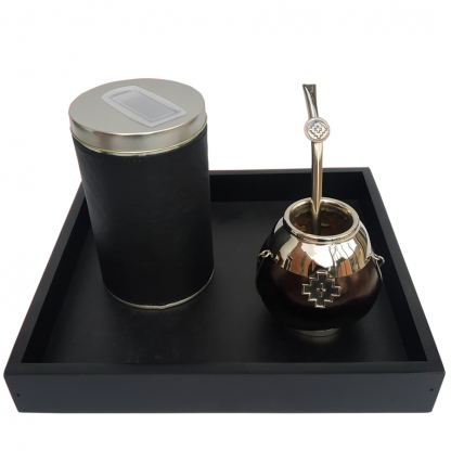 Set linea black amargo con bandeja mate base